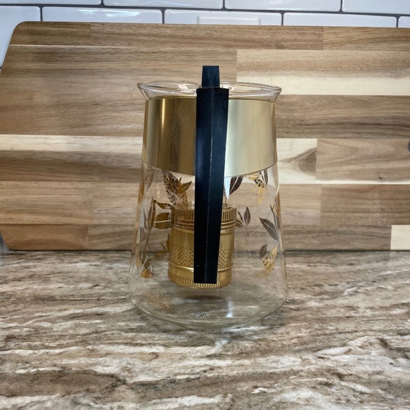 Donald Douglas Gold Leaf Flameproof Tea Maker with Gold Tea Infuser - Vintage - Picture 3 of 11